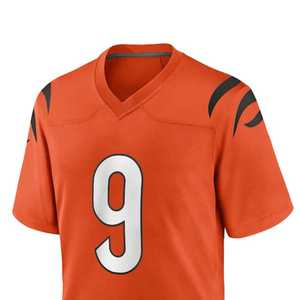 Camiseta de Fútbol Naranja con Cuello en V para Hombre, Número 9, Impresión Serigrafiada, Manga Corta, Poliéster que Absorbe la Humedad, Ropa Deportiva - Product Image 4