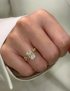 New Collection 3.02CT Radiant Cut Diamond Unique <b>Branch</b> Band Rings Lab Grown 10K Yellow Gold for Women's Wedding Surprise Gift - Product Image 2