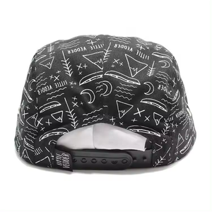 หมวกแก๊ป 6 แผง ปรับขนาดได้ ลายโลโก้แบบกำหนดเอง ขอบแบน ผ้าคอตตอนทวิล สำหรับกีฬา แฟชั่นกลางแจ้ง สไตล์สตรีท - Product Image 5