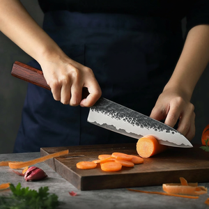 ชุดมีดเชฟแกนเหล็กพรีเมียม 10Cr 1 ชิ้น มีดครัวเหล็กดามัสกัส 67 ชั้น ด้ามไม้ธรรมชาติ ใช้กับเครื่องล้างจานได้ - Product Image 2