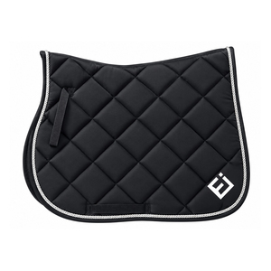 Tapis de selle de dressage noir matelassé en polyester avec doublure polaire et sangle de contention pour l'entraînement - Product Image 1