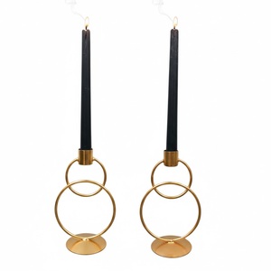 Ensemble de 2 élégants chandeliers en métal noir, supports à bougies en fer pour centres de table de mariage, dîner romantique et décoration intérieure - Product Image 5