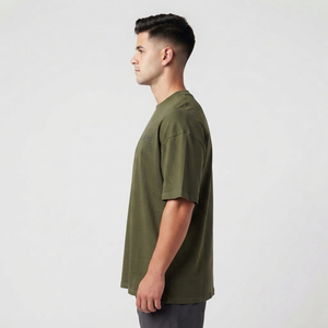 T-shirts pour hommes en coton surdimensionnés, décontractés, de haute qualité, personnalisables, avec logo, pour l'été, en gros - Product Image 4