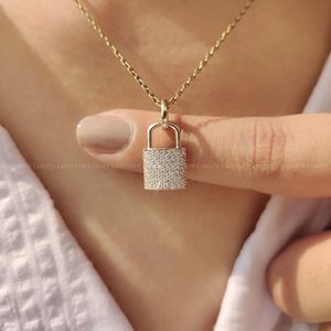 Pendentif en diamant rond cultivé en laboratoire, élégant, pour femme, collier en or fin, bijou personnalisé, cadeau d'anniversaire. - Product Image 5