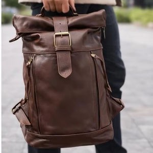 Mochila Profesional de Cuero con Parte Superior Enrollable, Bolsa para Portátil de 17 Pulgadas, Mochila de Viaje de Cuero Genuino, Pedido Personalizado LTBP-0033 - Product Image 1