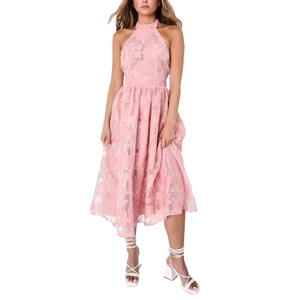 Vestido Largo Elegante para Mujer, Cuello Halter, Sin Mangas, Vestido Formal de Fiesta, Ropa Casual de Verano - Product Image 1