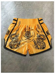 Pantalones Cortos de Muay Thai para Hombre, Estampado Satinado, Cintura Elástica, para Entrenamiento de Gimnasio, Kickboxing, Ligeros, Coloridos - Product Image 5
