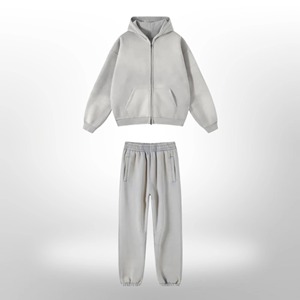 Conjunto Deportivo de Felpa con Logotipo Personalizado, Lavado Ácido, 100% Algodón, Pantalones Deportivos Anchos y Sudadera con Capucha para Hombre, Ropa Deportiva Urbana - Product Image 2