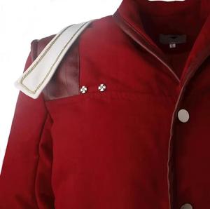 Men's <b>Red</b> Bomber <b>Jacket</b> Denim Windproof <b>Hooded</b> Zipper Closure Slim Casual Autumn Wear Regular Fit Solid Color - Product Image 4