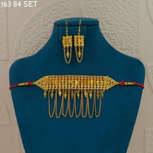 Ensemble de colliers arabes, bijoux du Moyen-Orient, collier en or de Dubaï, collier plaqué or, ensemble arabe traditionnel - Product Image 6