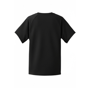 T-shirt homme noir à manches courtes, col rond, manches raglan, uni, sportif, coupe classique, t-shirt basique - Product Image 2