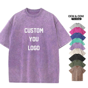 Camiseta Casual Vintage para Hombre, Personalizada, Lavada al Ácido, Talla Grande, 100% Algodón, Larga, Holgada, Sólida, Decolorada, Ecológica - Product Image 6