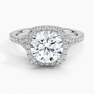 BOJ <b>Ring</b> 0104 Round Cut 925 <b>Silver</b> Halo Stone Prong Setting <b>Solitaire</b> Diamond <b>Ring</b> 2ct D Color VVS1 Moissanite GRA Certified - Product Image 1