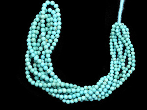 Cuentas Redondas Lisas de Turquesa AAA de 3mm-4.5mm, Turquesa Natural Genuina de Arizona, Piedra Semipreciosa, Cuentas Graduadas para Joyería - Product Image 2