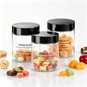 Clear 300ml PET Straight-Sided Round Jar 10oz Food Grade Screw Top Custom Color <b>Candy</b> Nuts for Storage Packaging Wholesale - Product Image 4