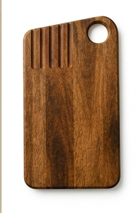 Planche à découper en bois de manguier rainuré, rectangulaire, pour pain, charcuterie et fromage, avec trou, vente en gros - Product Image 4