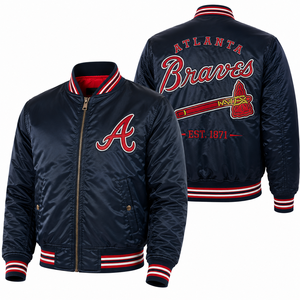 Chaqueta Bomber Satinada Brillante con Logotipo Bordado Personalizado Delantero y Trasero, Uniforme de Equipo Estilo Urbano para Pedidos al por Mayor de Clubes, Fabricante de Catálogos - Product Image 2