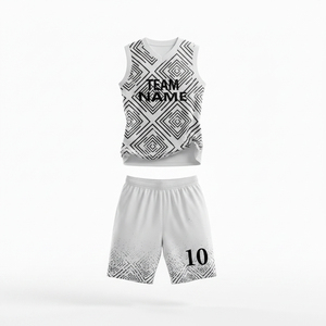 Ensemble d'uniformes de basketball personnalisés en polyester 100 % respirant et à séchage rapide, maillot et short avec couleurs et tailles personnalisées pour unisexe - Product Image 4