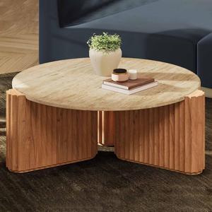 Table console en bois d'acacia écologique Katora, élégante et moderne, pour l'entrée, le salon, la décoration intérieure, pièce d'appoint - Product Image 1