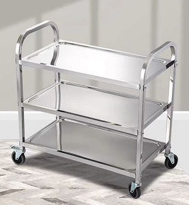 Carrito de Cocina de Acero Inoxidable OEM/ODM de Vietnam, Carrito de Servicio de Alimentos para Restaurantes con Estante de Almacenamiento y Ruedas - Product Image 4