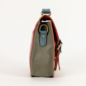 <b>Small</b> Recycled Leather Satchel Handbag Hot Selling Rainbow Color Purse Women's Stylish Unique Multi Uses Sustainable Sling Bags - Product Image 5