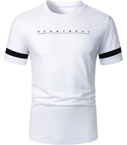 Camiseta Casual de Cuello Redondo para Hombre, de Alta Calidad, Ajuste Holgado, Manga Corta, Transpirable, 100% Algodón, 300 Gramos, Personalizable, para Verano - Product Image 4