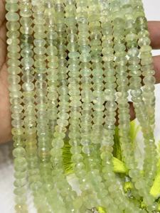 Cuentas de Gemas Naturales Sin Tratar Aaa+, Cuentas Facetadas de Prehnita Verde Natural AAA, 8 mm, Hilo de 8 Pulgadas - Product Image 2
