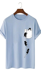 เสื้อยืดผู้หญิงคอตตอนผสมสแปนเด็กซ์ แขนสั้น คอกลม ชายเสื้อไม่รีด ทรงครอป พิมพ์โลโก้ได้ - Product Image 3