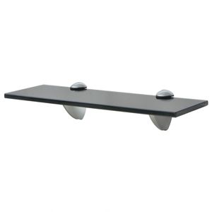 Étagère flottante en verre trempé noir et étagères de présentation murales avec alliage de zinc, décoration moderne pour la maison - Product Image 1