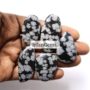Super Qualité Lâche Cabochon Gemme Flocon De Neige Naturel Obsidienne Fine Quartz Fabrication de Bijoux Matériel Taille Libre En Gros Lot - Product Image 1
