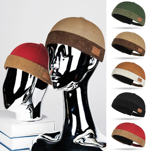 Gorros unisex sin visera, gorra Docker de pana con empalmes, gorro tipo Landlord, gorro sin ala ajustable, gorra casual estilo Hip Hop, gorra tipo Melon. - Product Image 6