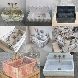 Lavabo Moderno de Mármol Blanco Carrara con Desagüe para Baño o Apartamento, Resistente para Uso en Baños - Product Image 5