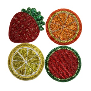 Decorative Handmade Seed Beads Coaster For Coffee Mug And <b>Tea</b> Glass Use Bohemian Style Seed Beads Embroidered Coaster <b>Set</b> - Product Image 4