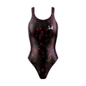Maillot de bain une pièce professionnel personnalisé pour femme, écologique, imprimé floral, logo frontal, extensible, séchage rapide, avec bretelles en V - Product Image 4