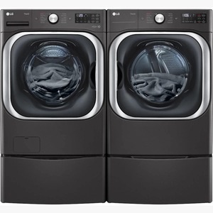 Nuevo Conjunto de Lavadora de Carga Frontal y Secadora Eléctrica de Calidad, con Cajones Laterales y Pedestal, en Acero Negro, Listo para Enviar - Product Image 6