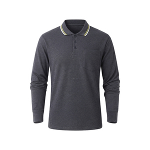 Bulk <b>Long</b> <b>Sleeve</b> <b>Polo</b> <b>Shirts</b> Breathable Button Front <b>Mens</b> Golf Wear Custom Embroidered OEM Apparel Smart Casual <b>Shirt</b> - Product Image 4