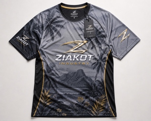 Camiseta Deportiva ZIAKOT para Hombre, Diseño Nuevo, Personalizada, Gris, Negro y Dorado Antiguo, con Patrón 3D de Palmeras Tropicales Hawaianas - Product Image 1