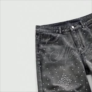 Pantalones Cortos de Mezclilla para Hombre con Pedrería Brillante, Estilo Urbano, Vaqueros Desgastados, Fabricante Mayorista - Product Image 5