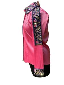 Handmade <b>Cowgirl</b> Western Show <b>Shirt</b> Stretch Taffeta Fabric for Equestrian and Horse Riding Wear - Product Image 4