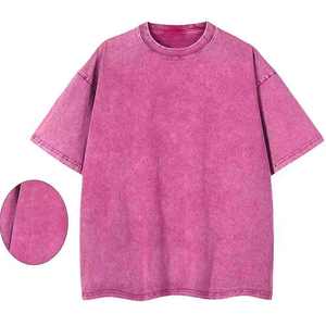 Camisetas de Gran Tamaño para Hombre, Estilo Vintage, con Logotipo Gráfico Personalizado en la Parte Delantera, Tejidas, 100% Algodón, Lavado Ácido, Ropa Urbana - Product Image 5