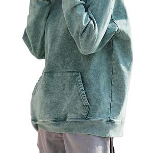 Acid Wash Hombres Sudadera con capucha Sudadera de gran tamaño Ropa de calle personalizada Vintage Hombres Heavyweight Hombres Sudaderas con capucha de algodón mezclado - Product Image 2