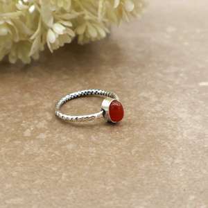 Brass Carnelian Bezel <b>Set</b> Natural Stone <b>Ring</b> 925 Sterling <b>Silver</b> Band Handmade Boho Jewelry Oval Gemstone Statement Unisex - Product Image 2