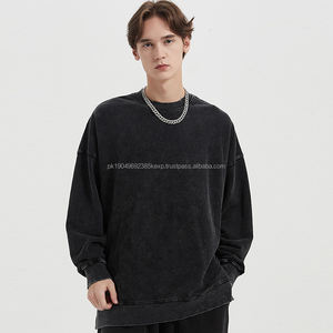 Alta calidad calle personalizada 100 algodón cuello redondo Oversize Wash hombres sudadera venta al por mayor sudaderas con capucha para mujeres - Product Image 4