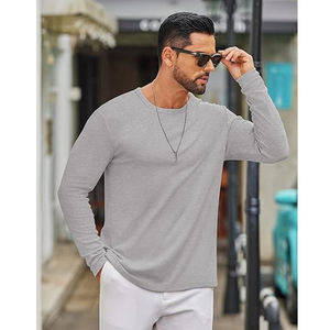 Camiseta Unisex de Manga Larga de Algodón Liso, Cuello Redondo, Básica, con Logotipo Personalizado, Proveedor al por Mayor OEM ODM - Product Image 4