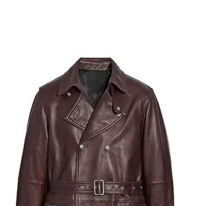 <b>Top</b> Selling Mens Leather <b>Coat</b> Long Trench Winter <b>Coat</b> 2026 Slim Fit Casual Style Side Pockets Custom Made High Quality Mens <b>Coat</b> - Product Image 5