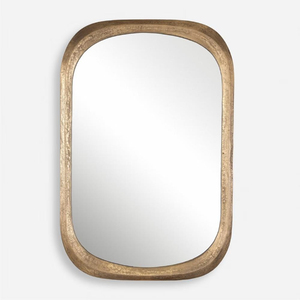 Espejo de Pared Arqueado Tradicional con Marco Dorado Metálico, Decorativo para Baño y Sala de Estar - Product Image 4