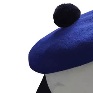 Gorro Balmoral Escocés Liso Azul Vibrante, Gorro de Lana Balmoral, Gorro de Pípere para Kilt, OEM ODM - Product Image 5