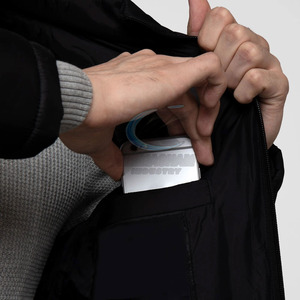 Vestes matelassées à capuche pour hommes pour l'extérieur en hiver avec logo sur le devant, séchage rapide, respirantes, en nylon/polyester écologique, prix bas - Product Image 5