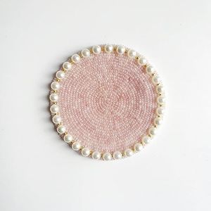Pumpkin <b>Beaded</b> <b>Coaster</b> Set Handmade Fabric Mats Irregular Shape Traditional Design - Product Image 2