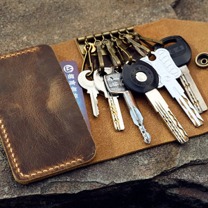 Handmade leather daily carry <b>wallet</b> with integrated key storage and premium finish genuine leather key <b>wallet</b> <b>smart</b> key <b>wallets</b> - Product Image 2